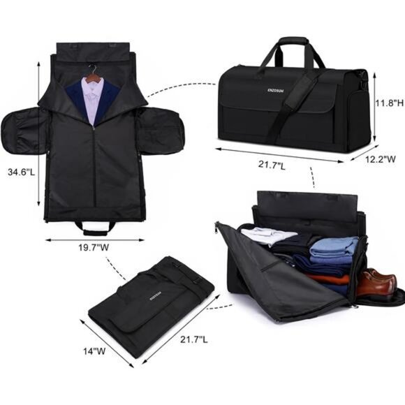 Garment Bags for Travel Large Suit Bag for Men Carry On Garment Bag Convertible - Picture 2 of 7